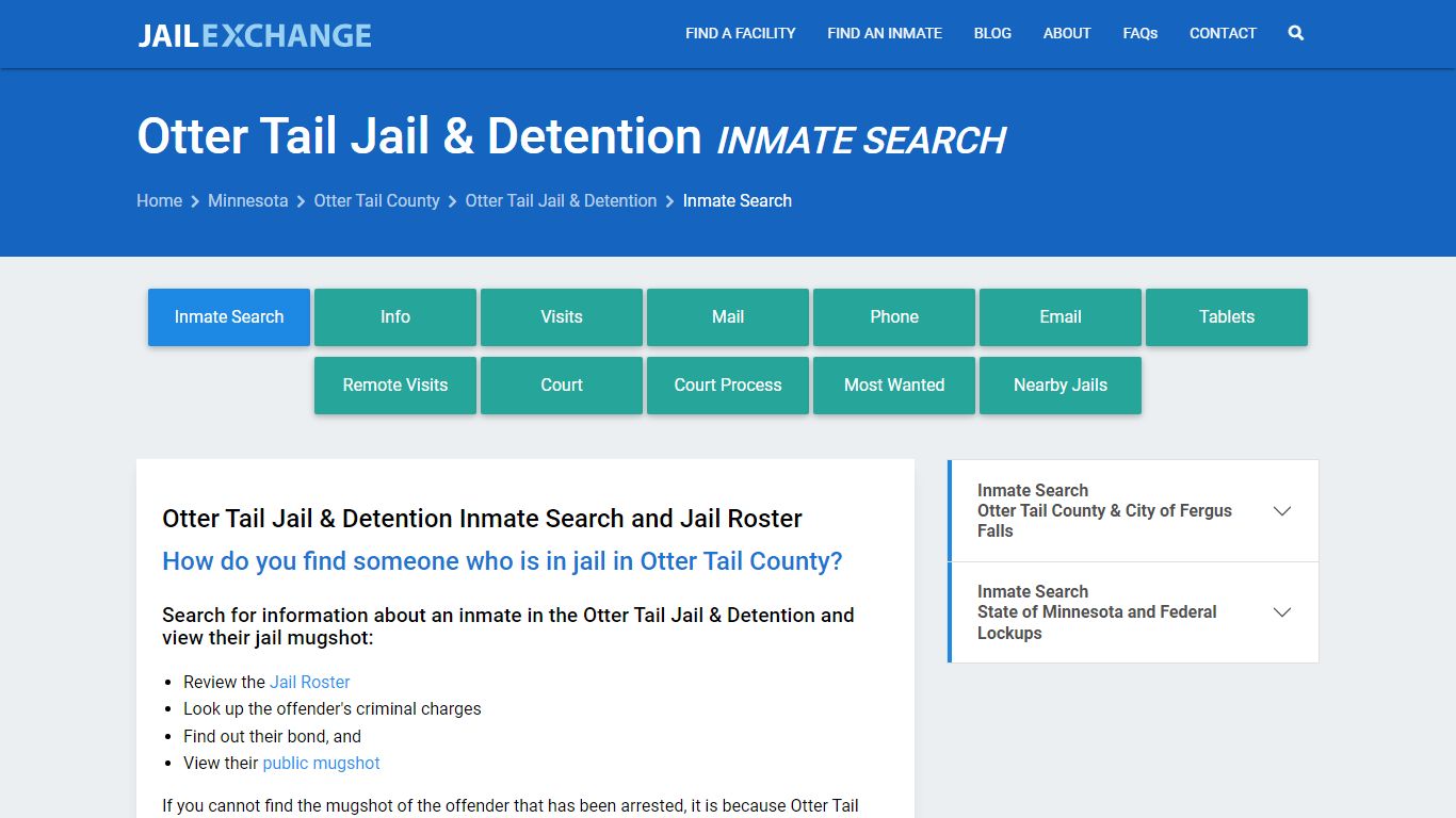 Otter Tail Jail & Detention Inmate Search - Jail Exchange